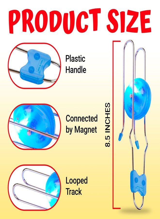 Playbees Light Up Gyro Wheels Classic Vintage Trick Yoyo Retro Rail Twister, Twirler, Mesmerizing Spinning Lighting Effects Sensory Fidget Toys, Christmas Stocking Stuffers, Nostalgia Gifts (2 Pack) - Image 3